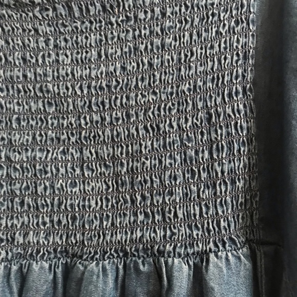 Red Camel denim spaghetti strap smocked back dress - Picture 7 of 8